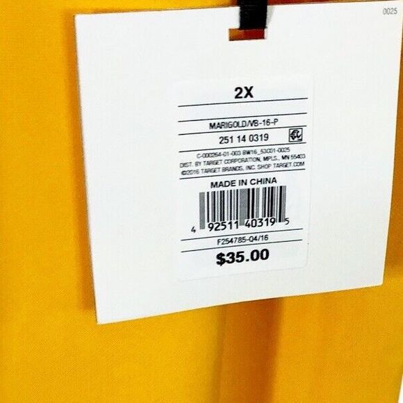 Victoria Beckham x Target 2X Marigold Tulip Appliqué Mod Shift Dress Yellow - Picture 7 of 12